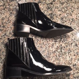 Marc Fisher Black Patent Ankle Boots
